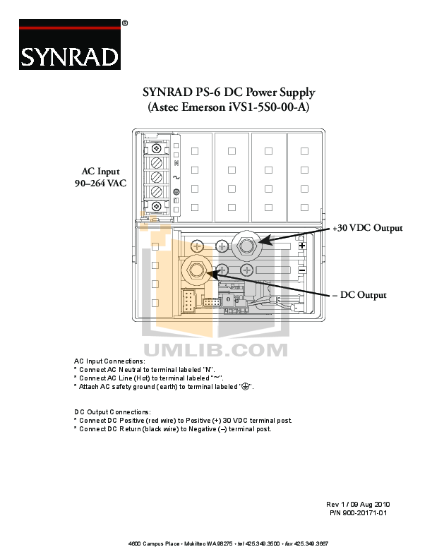 Download free pdf for Amx PS6.3 Power Supply Other manual